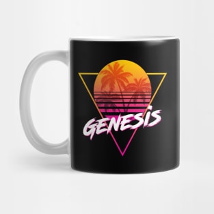 Genesis - Proud Name Retro 80s Sunset Aesthetic Design Mug